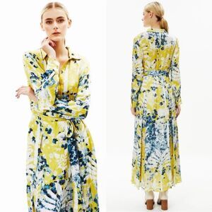 Falguni Shane Peacock Yellow Divine Long Maxi Dress, NWT, Size M